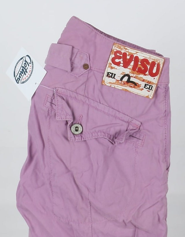 Evisu Jeans Capri Martingala Vintage Viola Taglia W28 Donna Deadstock