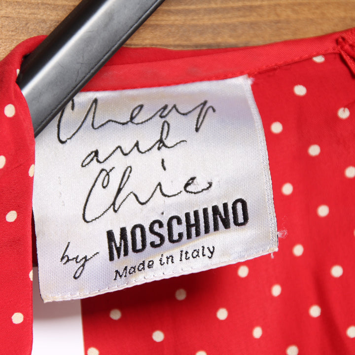 Moschino Cheap and Chic Vestito a Pantalone Vintage 60'/70' Rosso a Pois Taglia 42 Donna