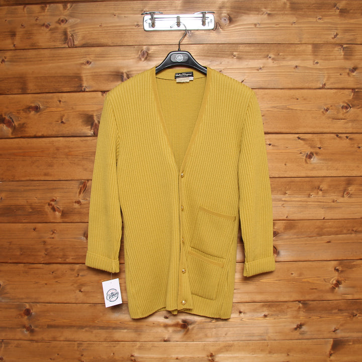 Salvatore Ferragamo Cardigan Senape Taglia L Unisex