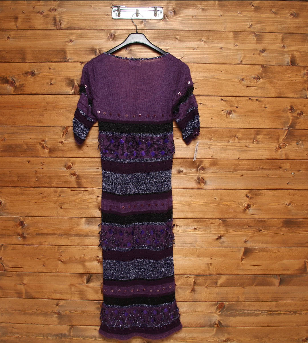 Iceberg Vestito Lungo con Paillette Vintage Viola Donna Taglia 44