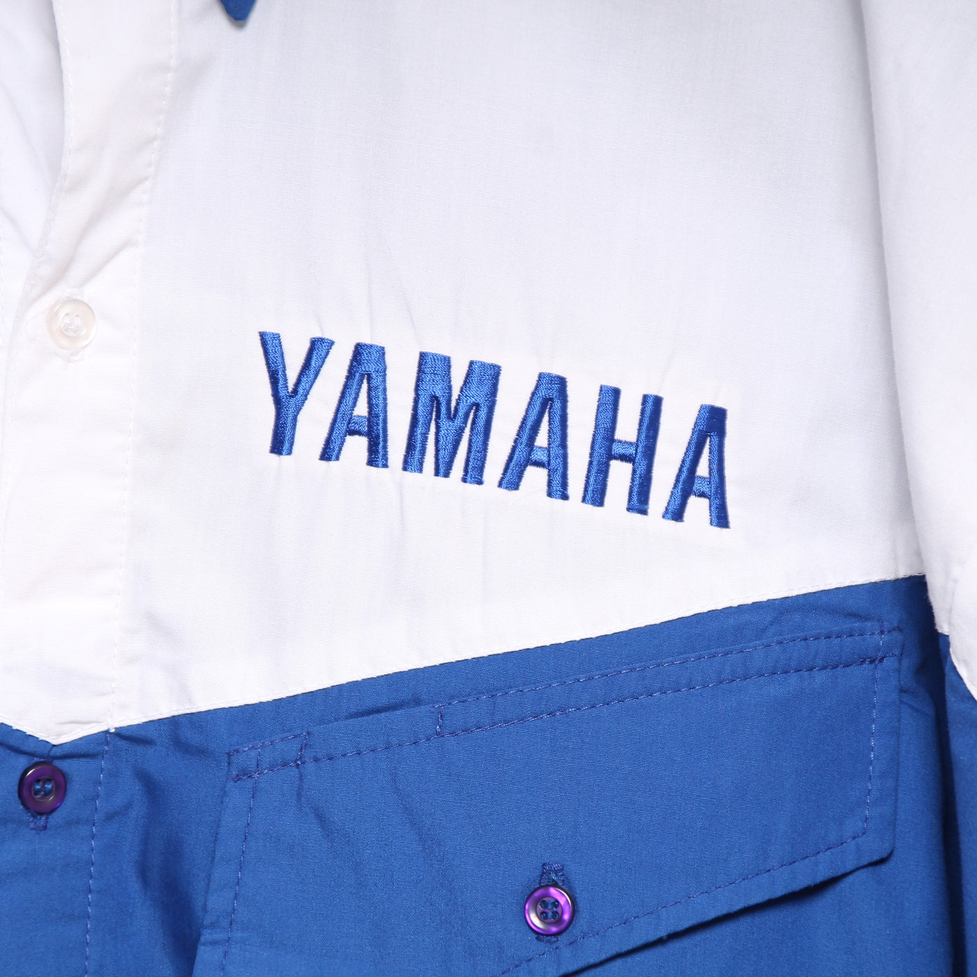 ADM Yamaha Racing Team Camicia Vintage Blu e Bianco Uomo Taglia XL Made in USA