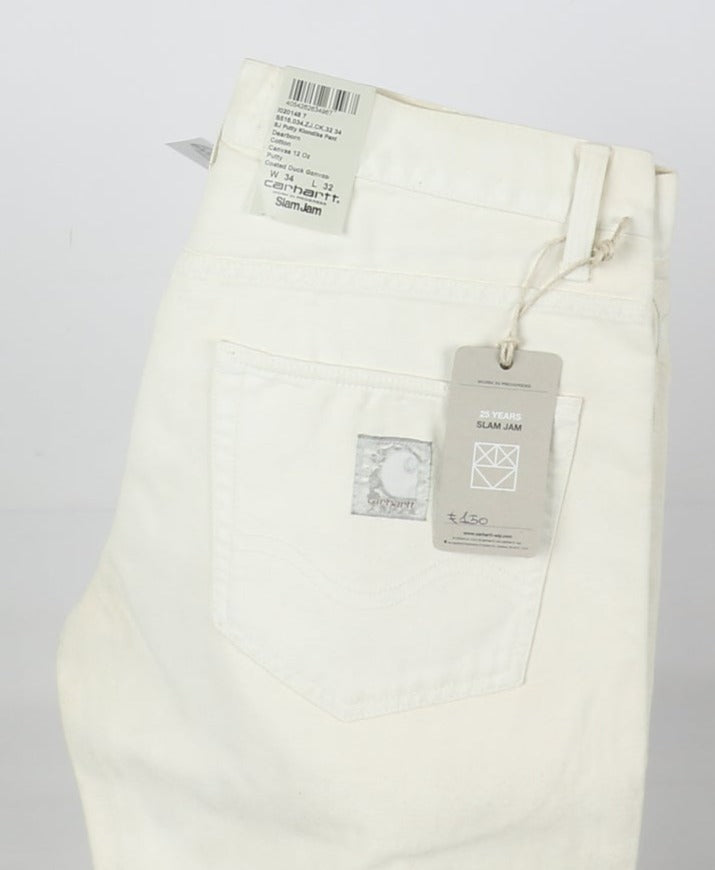 Carhartt Slam Jam Work Jeans Bianco Taglia W34 L32 Uomo Deadstock w/Tags