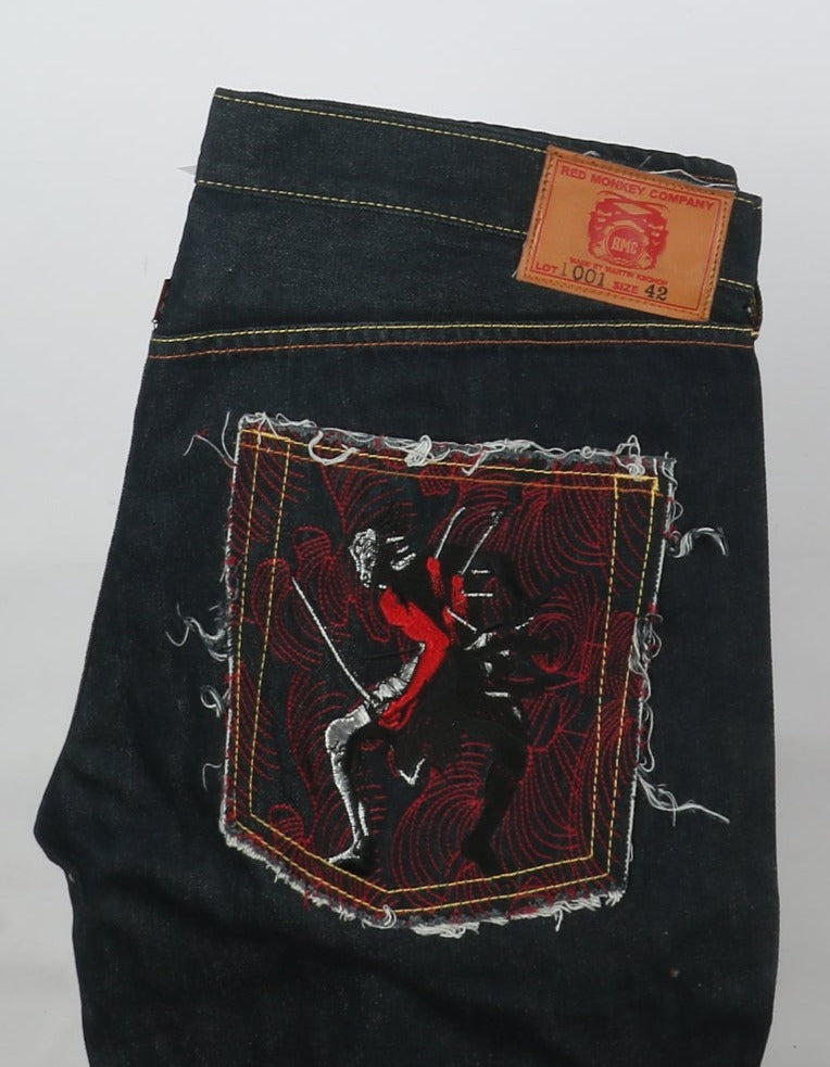 Red Monkey Company Selvedge Jeans Relaxed Vintage Denim W42 Uomo Deadstock