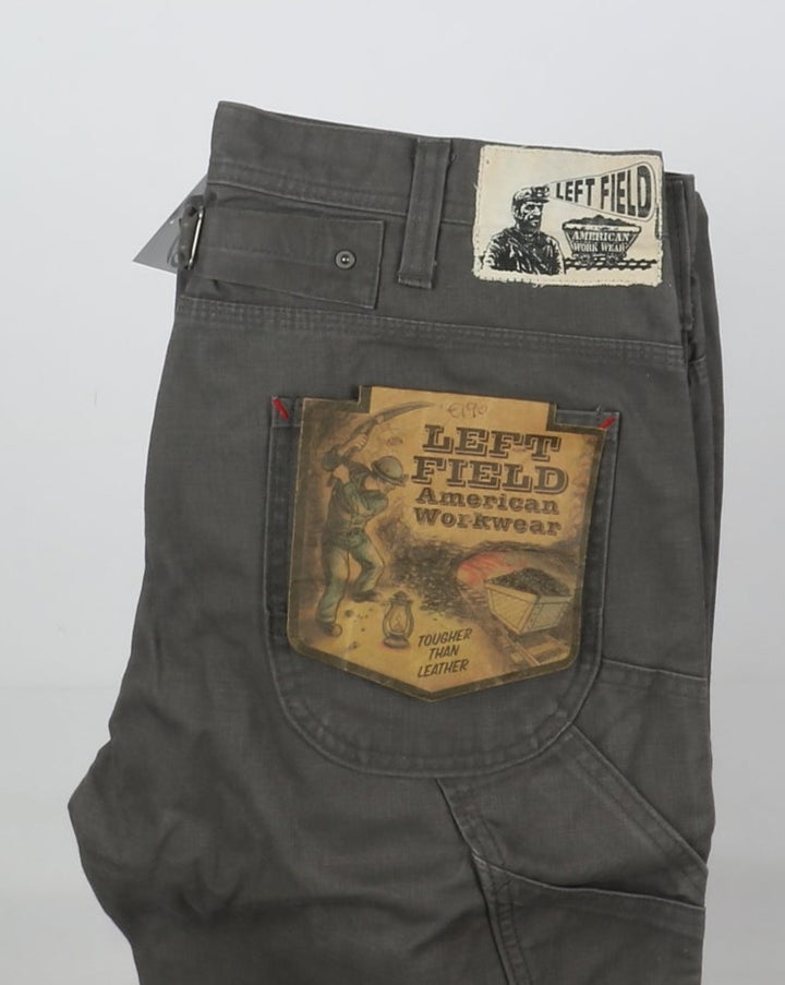 Left Field American Workwear Cargo Martingana Jeans Vintage Verde Taglia L Uomo Deadstock w/Tags Made in Japan