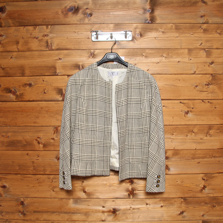 Valentino Giacca Blazer Vintage Beige e Nero Taglia 42 Donna