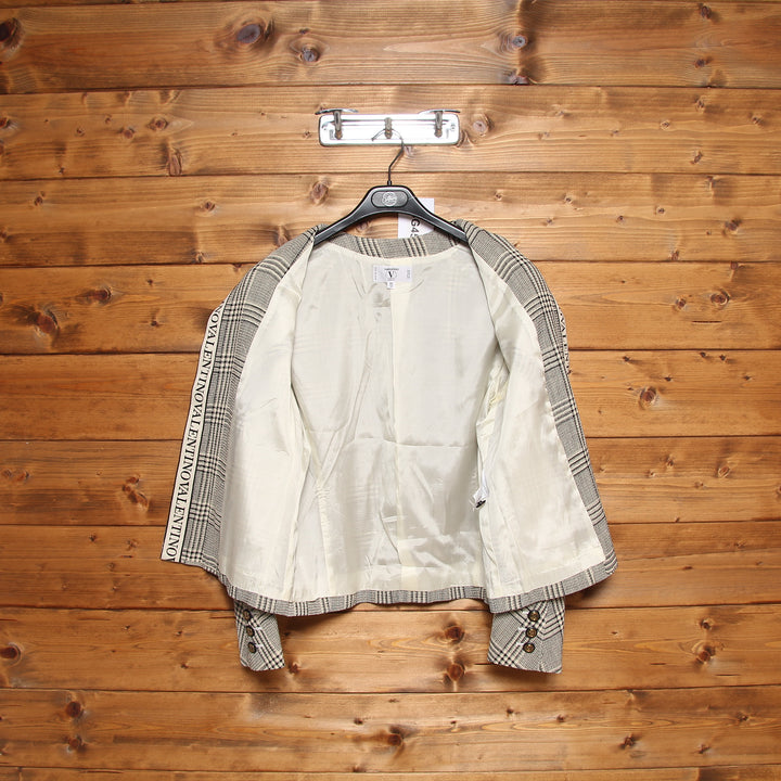 Valentino Giacca Blazer Vintage Beige e Nero Taglia 42 Donna