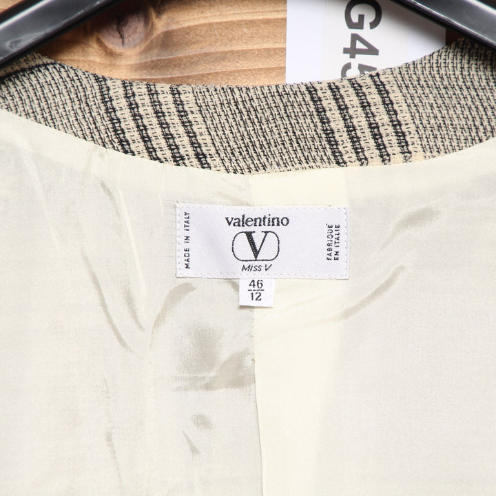 Valentino Giacca Blazer Vintage Beige e Nero Taglia 42 Donna