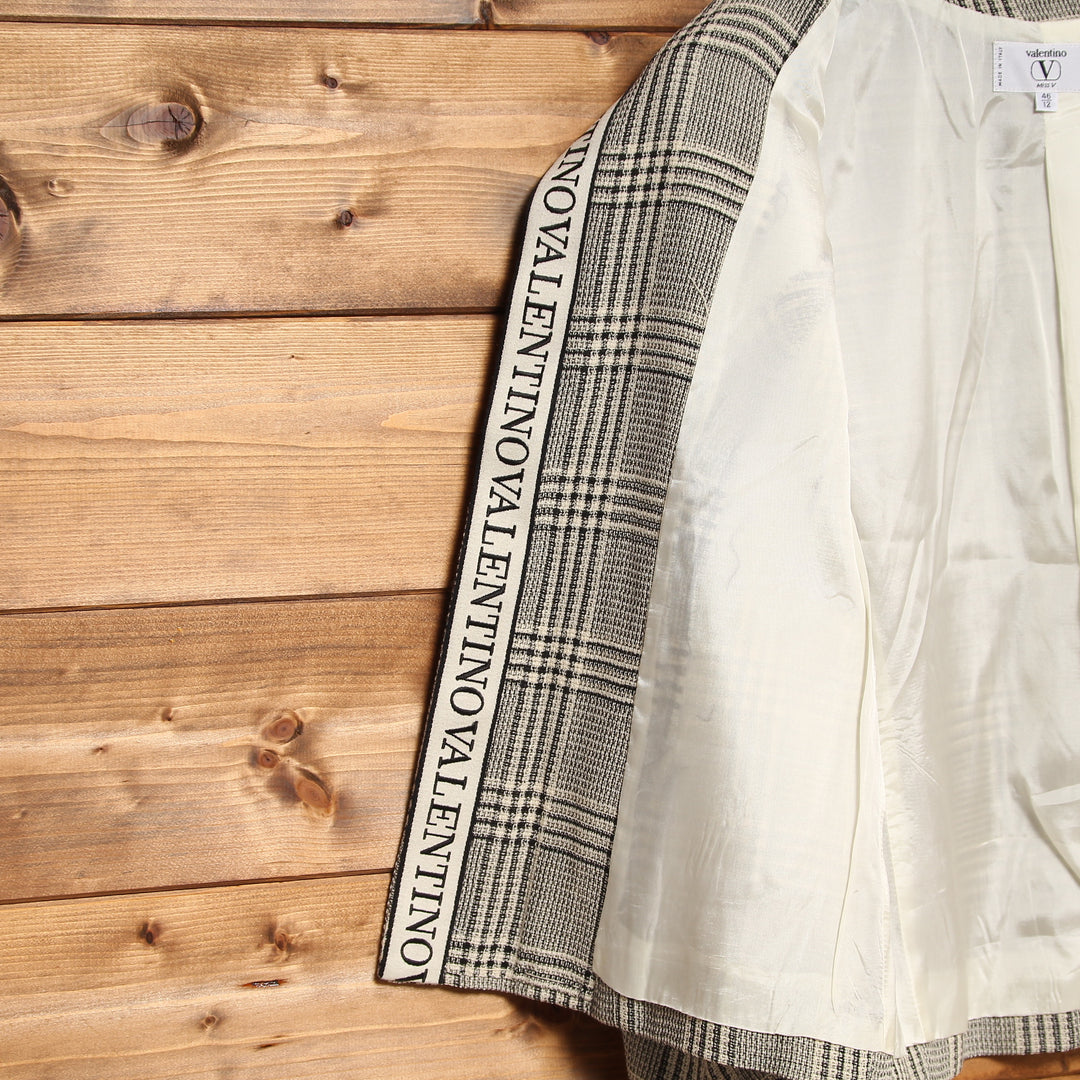 Valentino Giacca Blazer Vintage Beige e Nero Taglia 42 Donna
