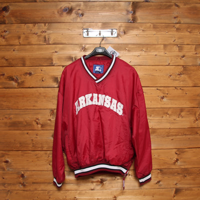 Starter Giacca a Vento Basketball Arkansas Razurbacks Vintage Bordeaux Taglia XL Uomo Made in Korea