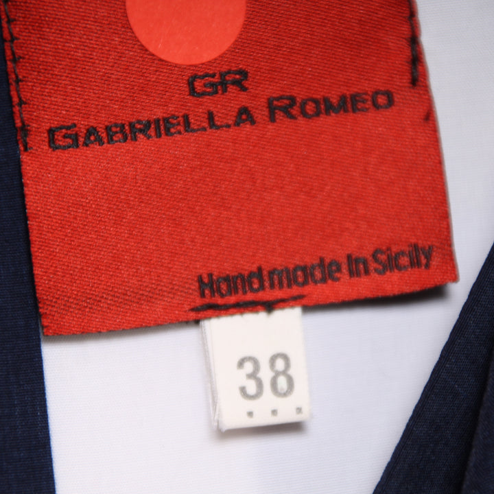 Gabriella Romeo Vestito Bianco e Blu Taglia 38 Donna Made in Italy