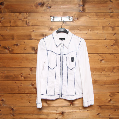 Rocco Barocco Giacca Vintage Bianco Taglia 46 Donna