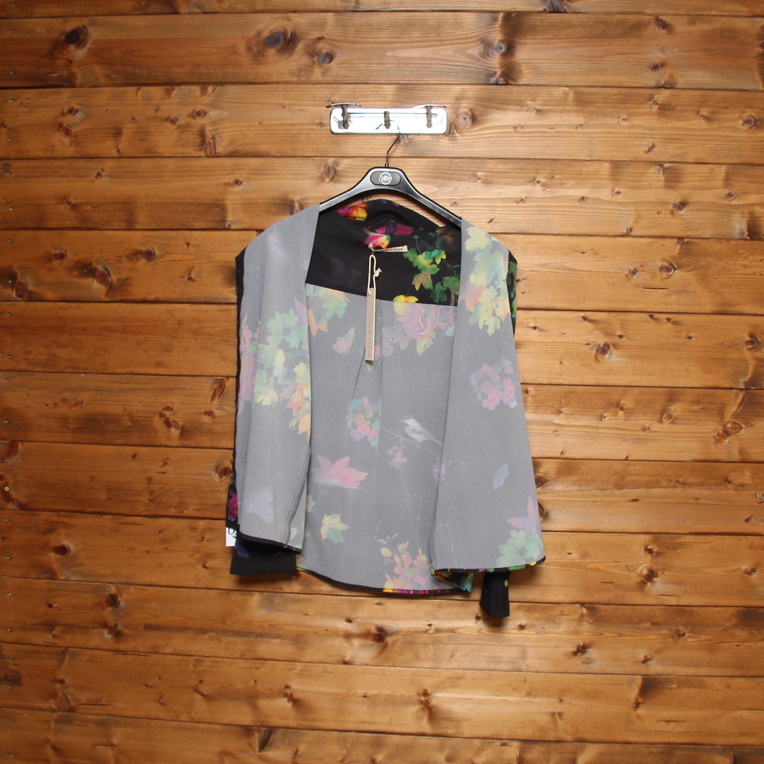 Tole Rance Camicia Nera con Fiori Taglia XL Donna Deadstock w/Tags