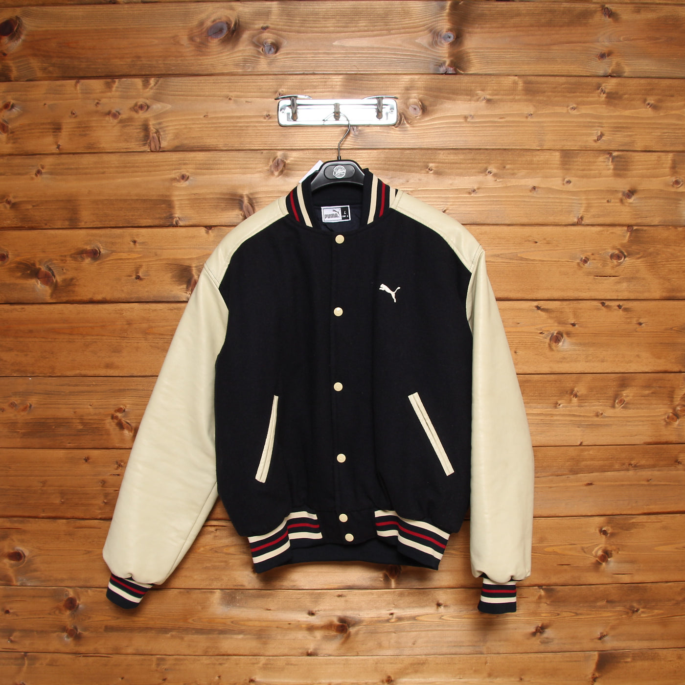 Puma Bomber Vintage Nero e Beige Taglia L Uomo