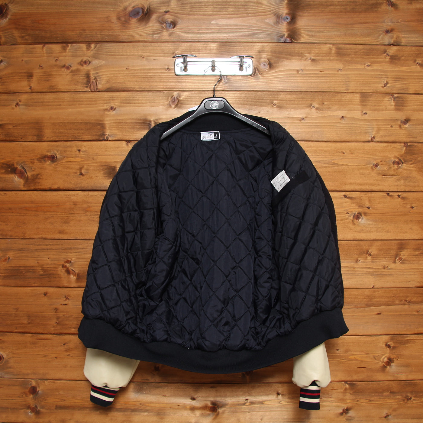 Puma Bomber Vintage Nero e Beige Taglia L Uomo