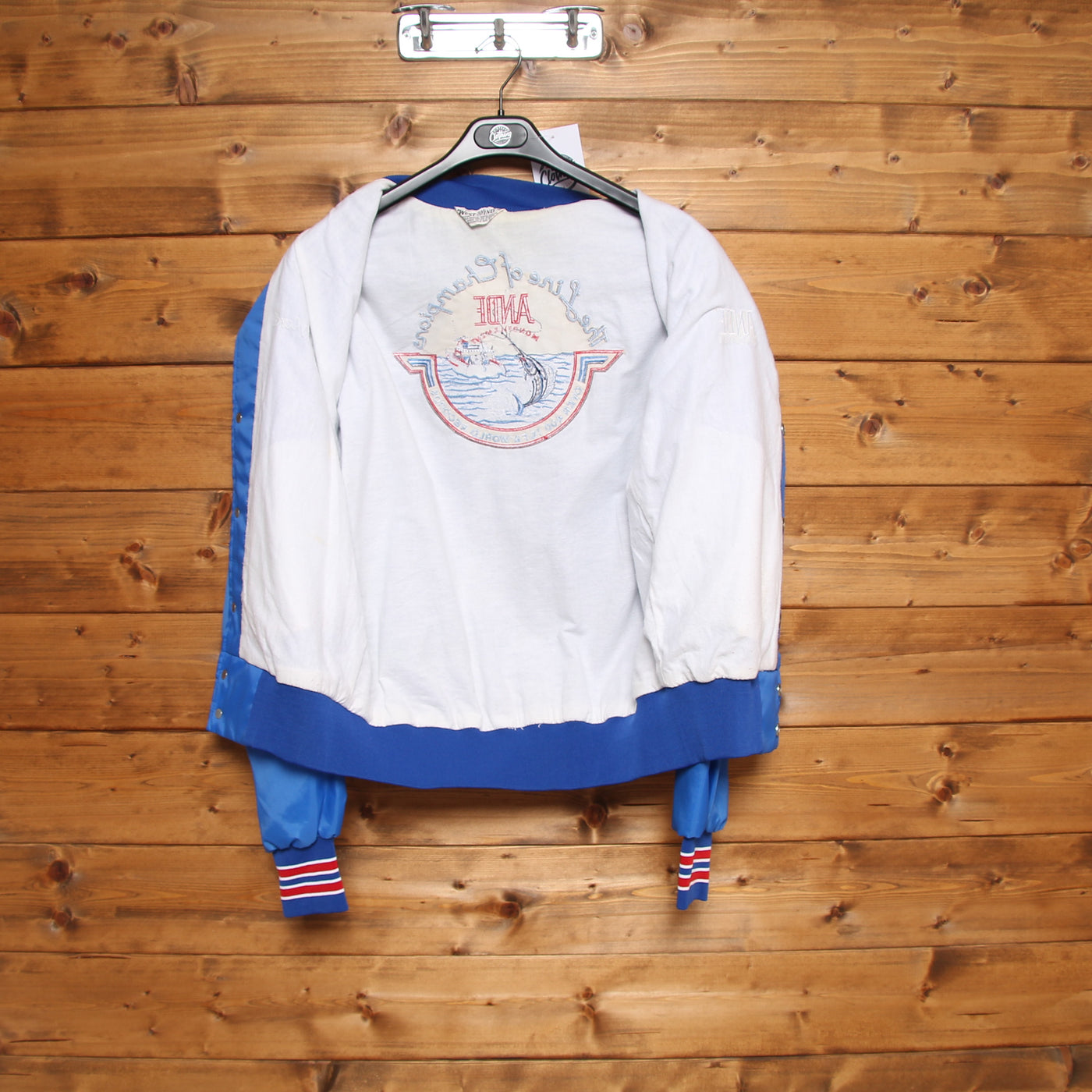 West Wind Giacca College Vintage 80' Blu Taglia S Unisex Made in USA