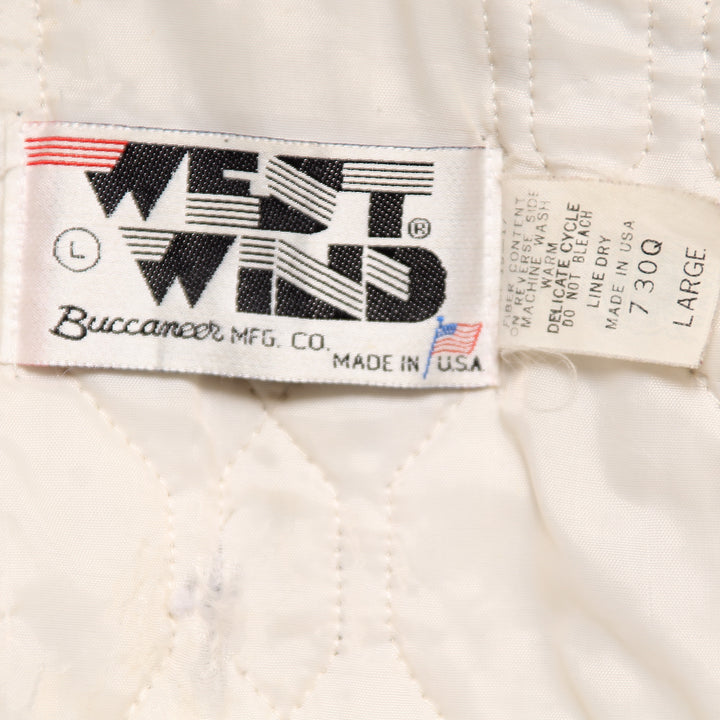 West Wind Giacca College Nero e Arancione Taglia L Uomo Made in USA