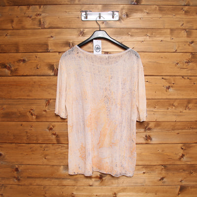 Roberto Cavalli T-Shirt Vintage Beige con Fantasia Unisex