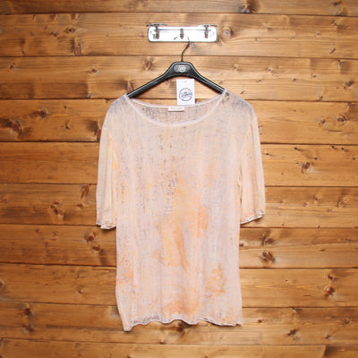 Roberto Cavalli T-Shirt Vintage Beige con Fantasia Unisex