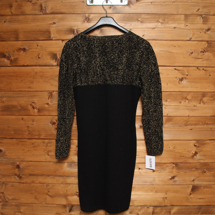Dior Abito Vintage Nero e Oro Taglia 44 Donna