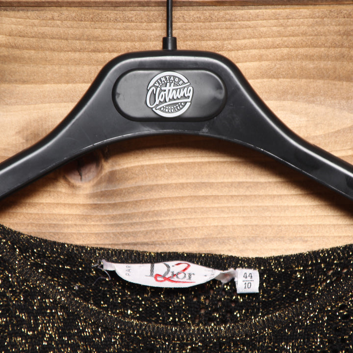 Dior Abito Vintage Nero e Oro Taglia 44 Donna