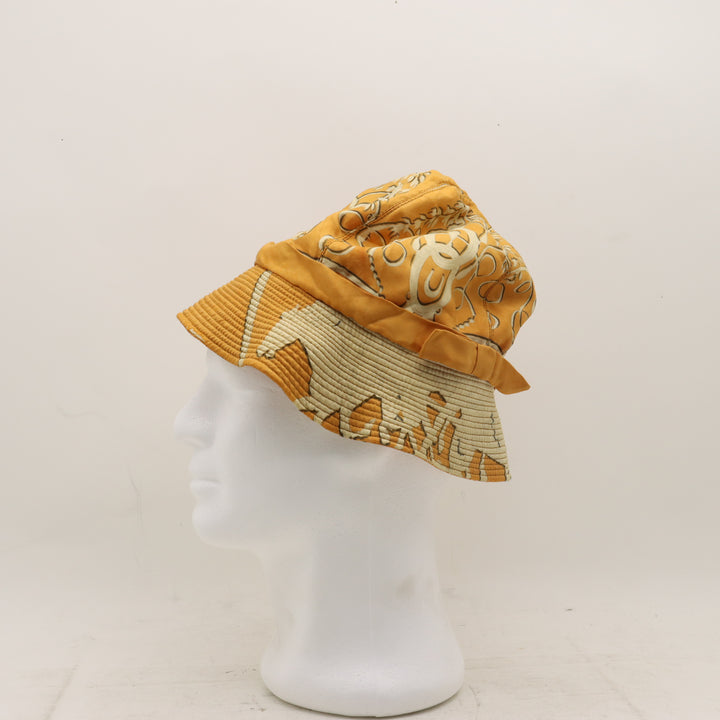 Hermès Cappello a Secchiello Arancio con Fantasia Unisex