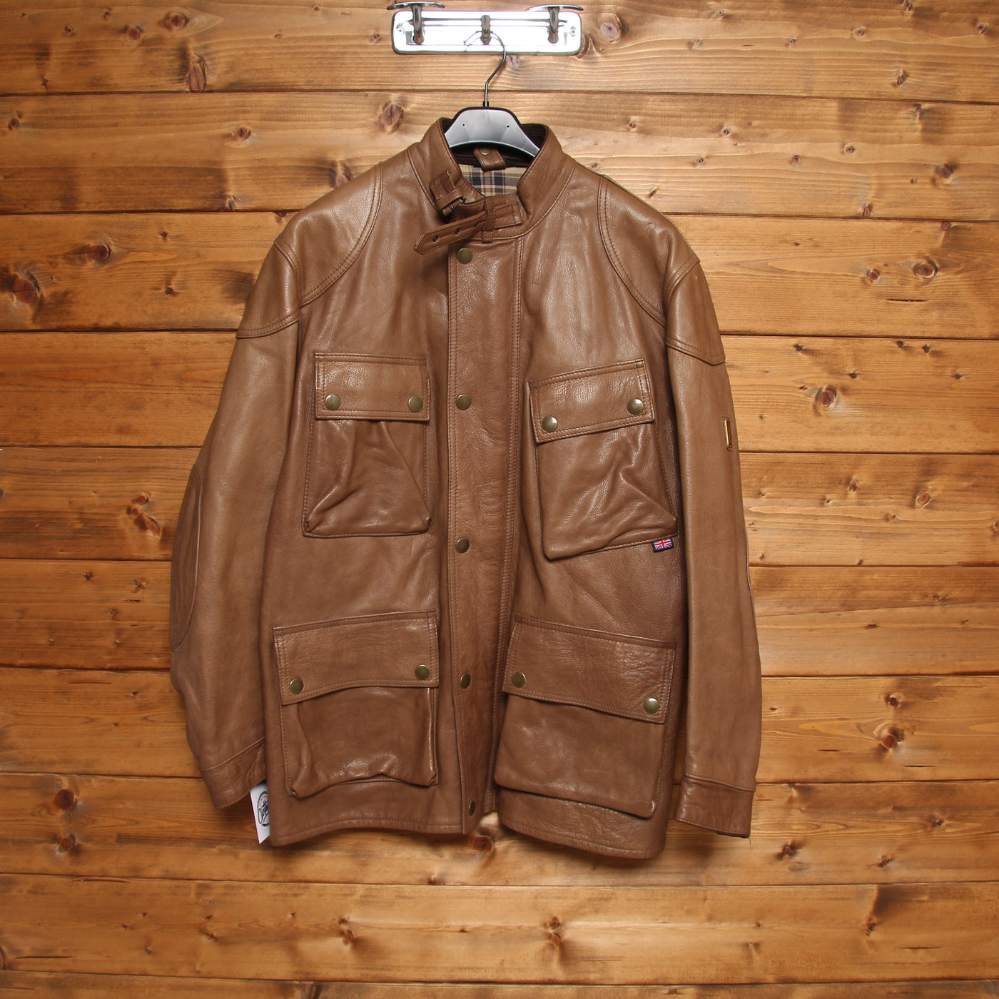 Belstaff Gold Label Giacca in Pelle Vintage Marrone Taglia M Uomo