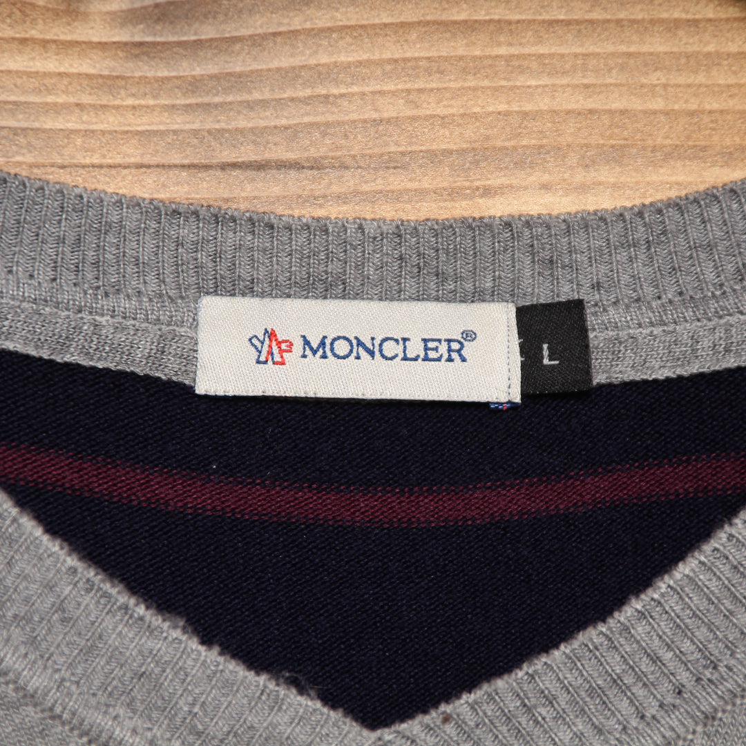 Moncler Maglione Grigio a Righe Taglia L Uomo