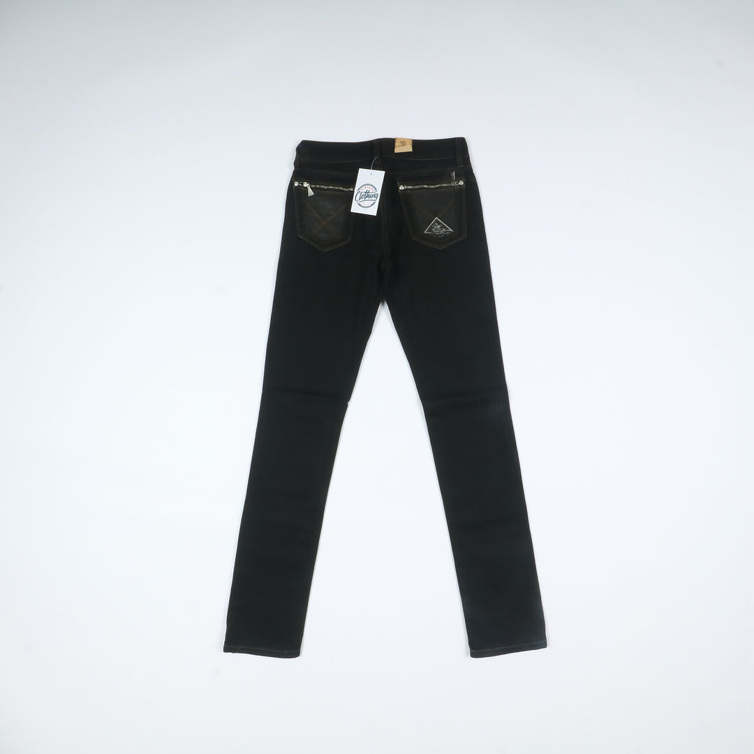 Roy Roger's Jeans Nero W26 Donna Deadstock w/Tags