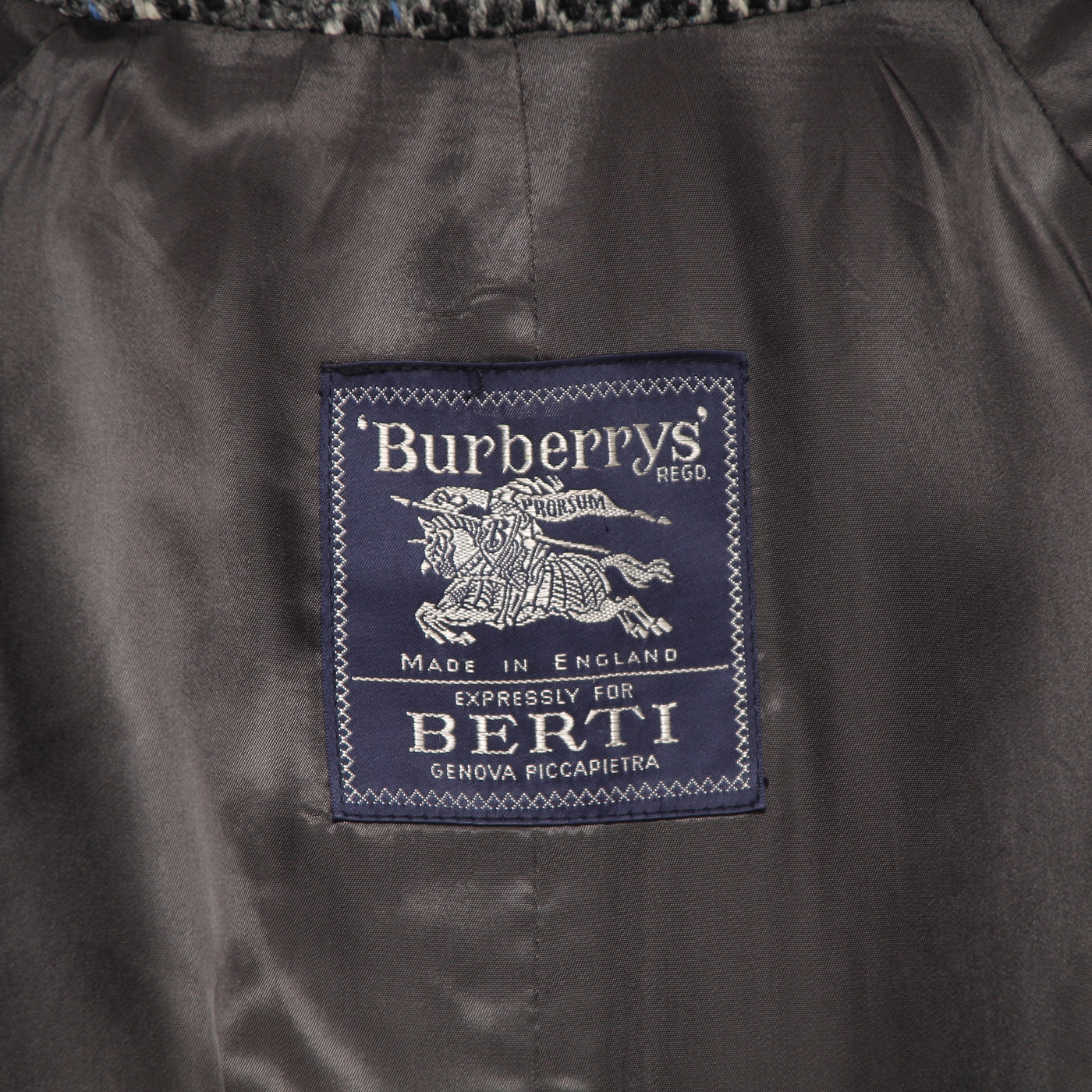 Burberry Irish Tweed Giubbotto Grigio con Fantasia Taglia 52 Uomo