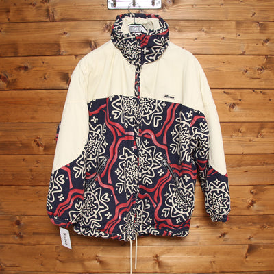 Ellesse Giacca Vintage 80' Bianco e Blu con Fantasia Taglia M Uomo