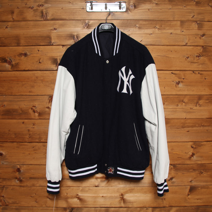 Genuine Merchandise New York Giacca Vintage Blu e Bianco Taglia 3XL Uomo