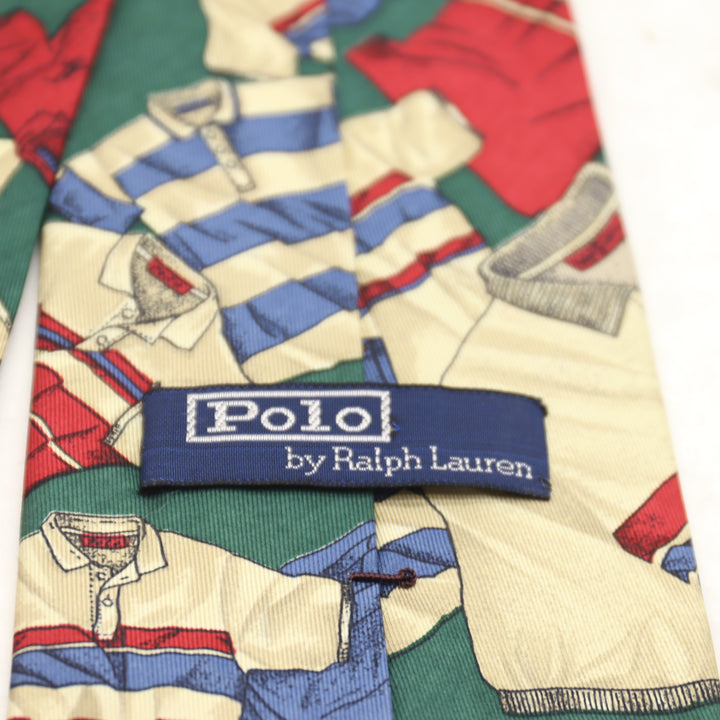 Polo Ralph Lauren Cravatta Uomo Verde 100% Seta Made in USA