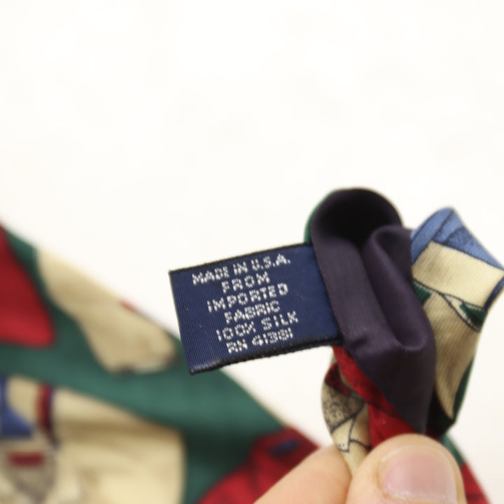 Polo Ralph Lauren Cravatta Uomo Verde 100% Seta Made in USA