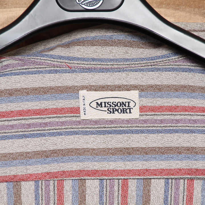 Missoni Sport Camicia Vintage Multicolore a Righe Taglia L Uomo
