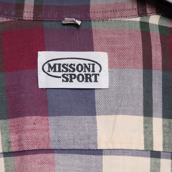 Missoni Sport Camicia Vintage Multicolore a Quadri Taglia M Uomo