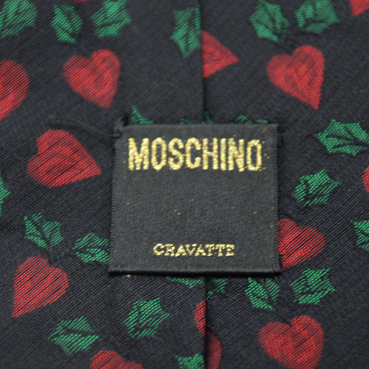 Moschino Cravatta Nera in Seta Uomo