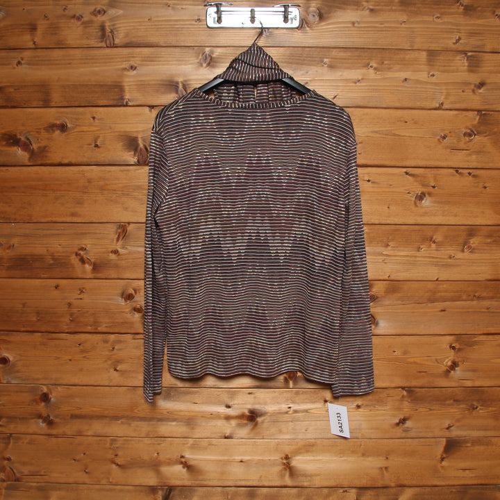 Missoni Sport Maglia e Sciarpa Vintage Marrone a Righe Taglia 48 Donna