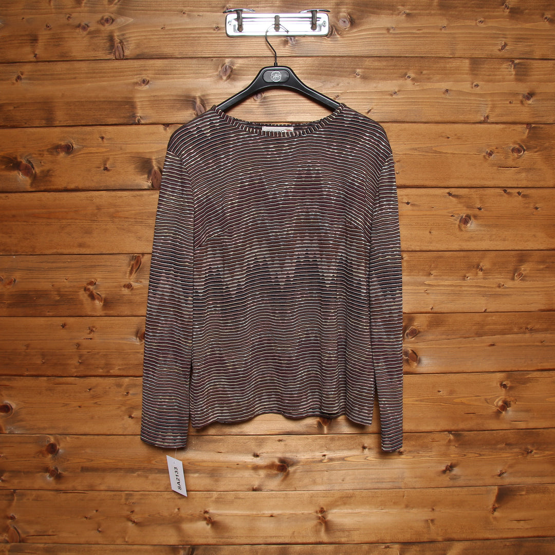 Missoni Sport Maglia e Sciarpa Vintage Marrone a Righe Taglia 48 Donna
