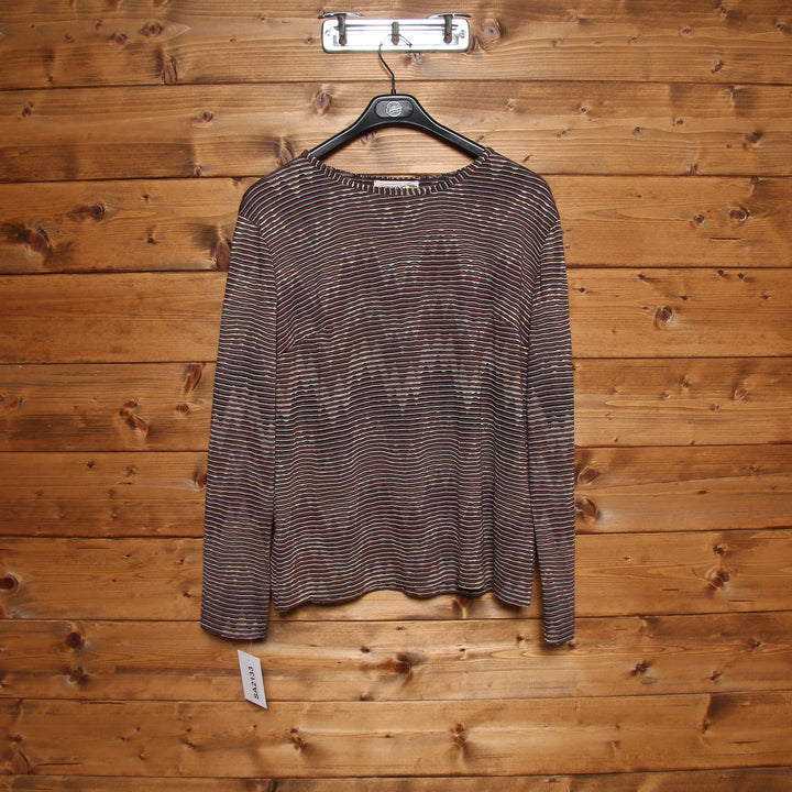 Missoni Sport Maglia e Sciarpa Vintage Marrone a Righe Taglia 48 Donna