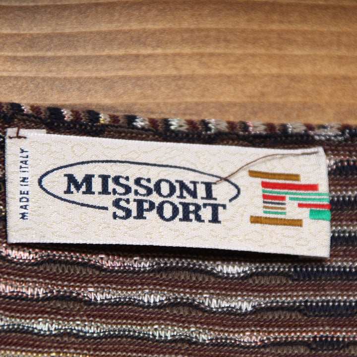 Missoni Sport Maglia e Sciarpa Vintage Marrone a Righe Taglia 48 Donna