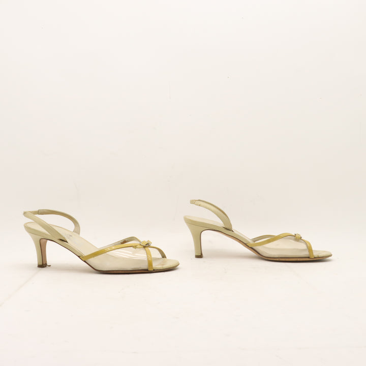 Salvatore Ferragamo Scarpa con Tacco Beige Taglia 8.5 Donna