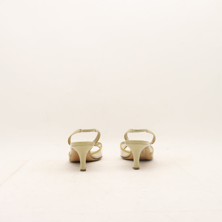 Salvatore Ferragamo Scarpa con Tacco Beige Taglia 8.5 Donna