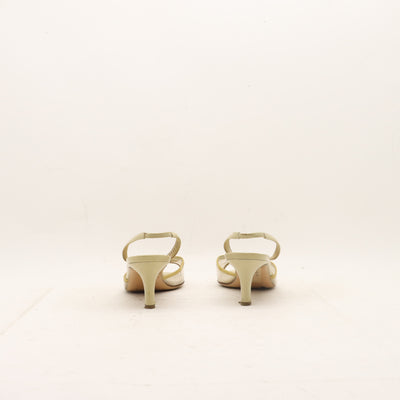 Salvatore Ferragamo Scarpa con Tacco Beige Taglia 8.5 Donna