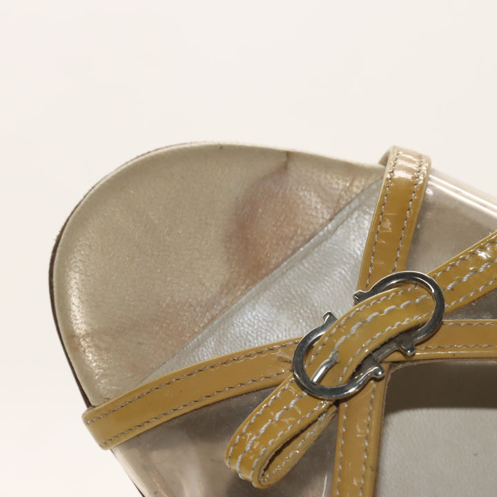 Salvatore Ferragamo Scarpa con Tacco Beige Taglia 8.5 Donna