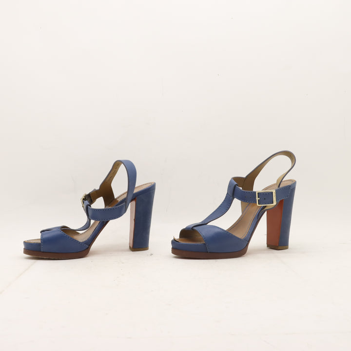 Santoni Rose Collection Sandali con Tacco Blu Taglia 39 Donna