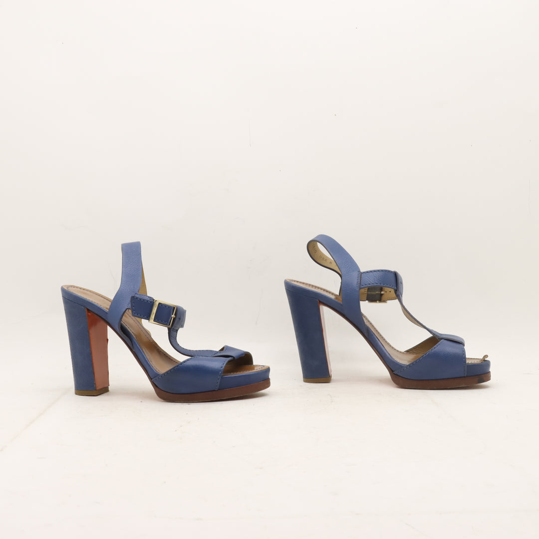 Santoni Rose Collection Sandali con Tacco Blu Taglia 39 Donna