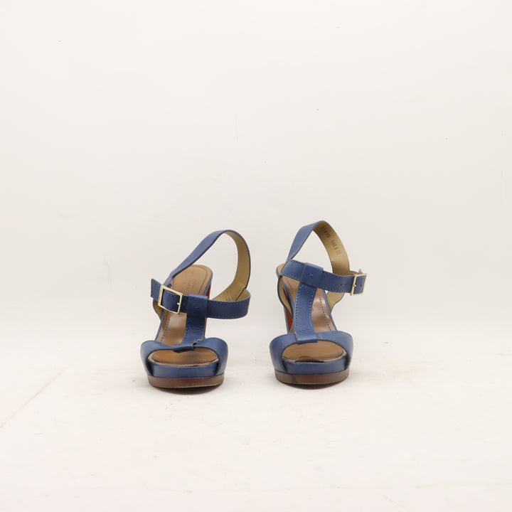 Santoni Rose Collection Sandali con Tacco Blu Taglia 39 Donna