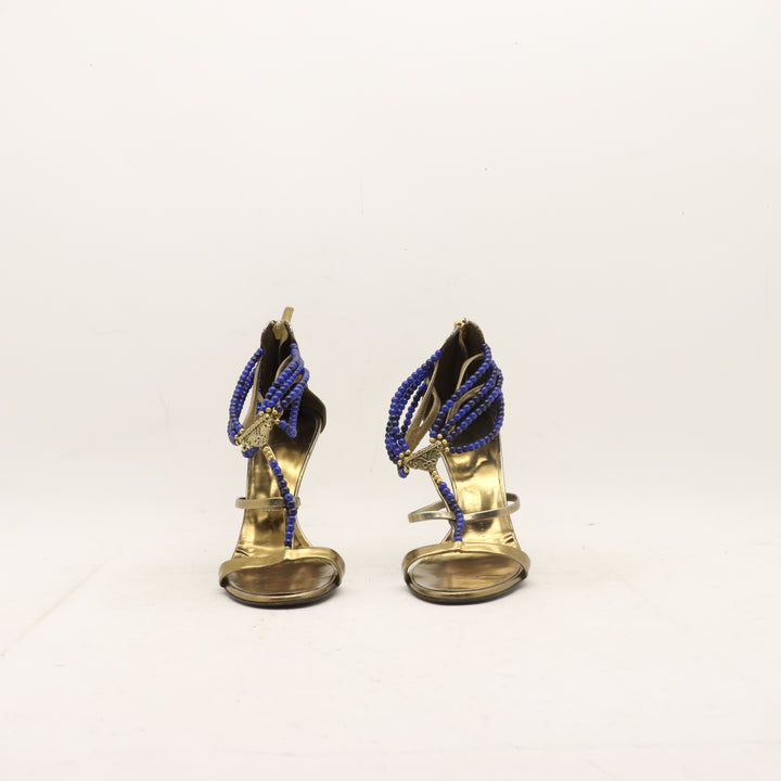 Giuseppe Zanotti Sandali con Tacco Oro e Blu Taglia 37 Donna