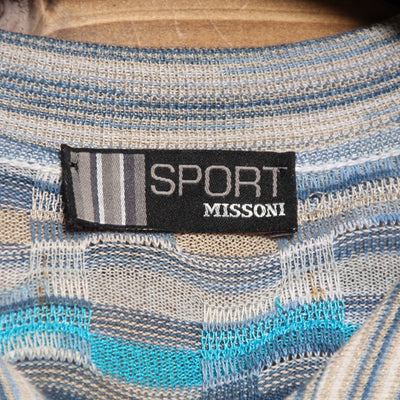 Missoni Sport Vestito con Sciarpa Vintage Azzurro a Righe Taglia 44 Donna