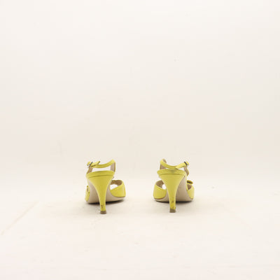 Salvatore Ferragamo Sandalo con Tacco Giallo Taglia 7 Donna